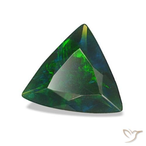 Opale nero naturale multicolore da 0,61 ct, trillion, opaco