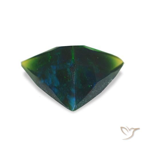 Opale nero naturale multicolore da 0,61 ct, trillion, opaco