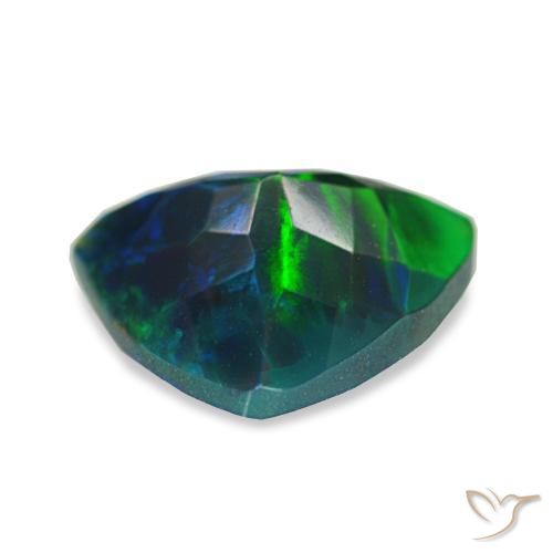 Opale nero naturale multicolore da 1,18 ct, trillion, opaco