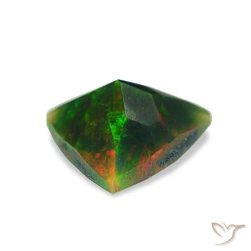 Opale nero naturale multicolore da 0,63 ct, trillion, opaco