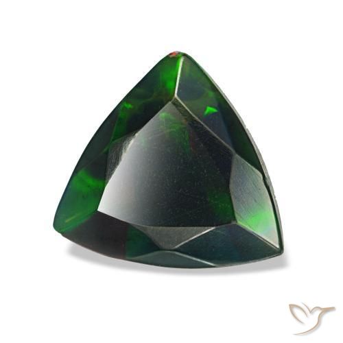 Opale nero naturale multicolore da 1,07 ct, trillion, opaco