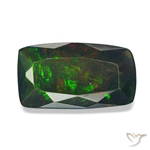 1.42ct multicolore opale nero, cuscino, opaco