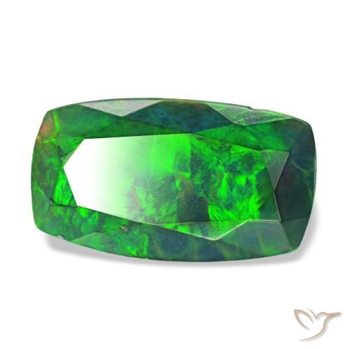 Opale nero naturale multicolore da 1,31 ct, taglio a cuscino, opaco