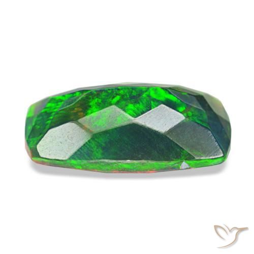Opale nero naturale multicolore da 1,31 ct, taglio a cuscino, opaco