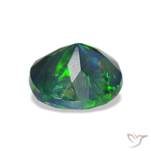 Opale nero naturale multicolore da 1,08 ct, taglio rotondo, traslucido