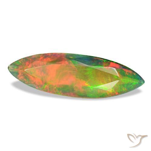 Opale nero naturale multicolore da 1,79 ct, marchesa, traslucido