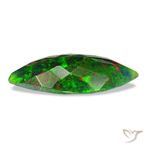 Opale nero naturale multicolore da 2,22 ct, marchesa, opaco
