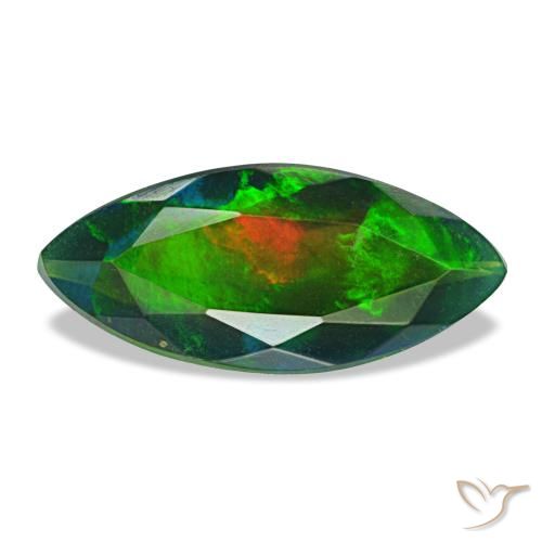 Opale nero naturale multicolore da 1,86 ct, marchesa, opaco