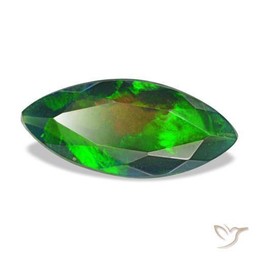 Opale nero naturale multicolore da 1,86 ct, marchesa, opaco