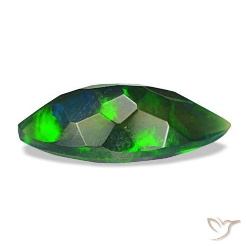 Opale nero naturale multicolore da 1,86 ct, marchesa, opaco
