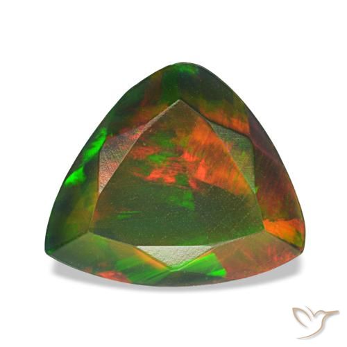 Opale nero naturale multicolore da 1,60 ct, trillion, traslucido