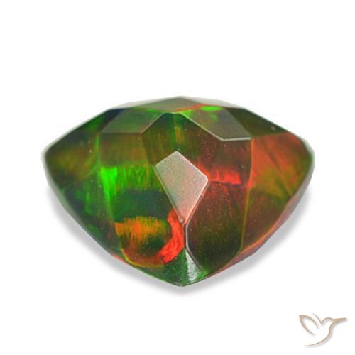 Opale nero naturale multicolore da 1,60 ct, trillion, traslucido