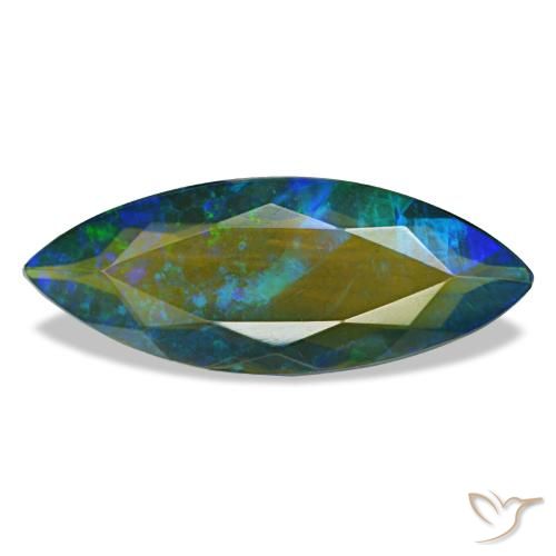 2.86ct multicolore opale nero, marchesa, traslucido
