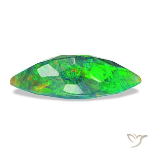 Opale nero naturale multicolore da 1,12 ct, marchesa, traslucido
