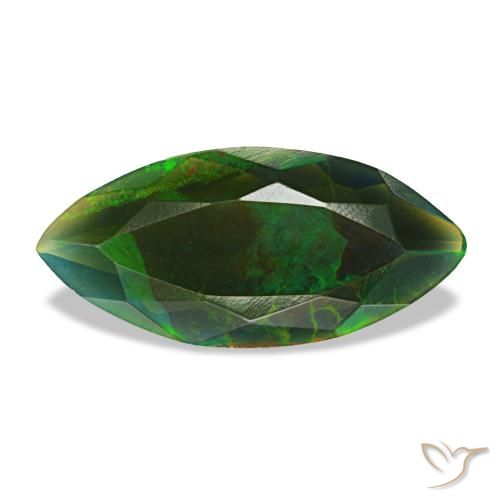 Opale nero naturale multicolore da 1,49 ct, marchesa, traslucido