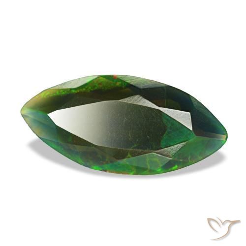 Opale nero naturale multicolore da 1,49 ct, marchesa, traslucido