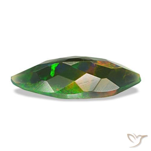 Opale nero naturale multicolore da 1,49 ct, marchesa, traslucido