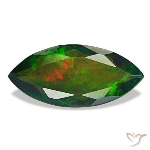 Opale nero naturale multicolore da 1,87 ct, marchesa, traslucido