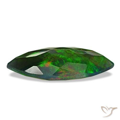 Opale nero naturale multicolore da 1,87 ct, marchesa, traslucido