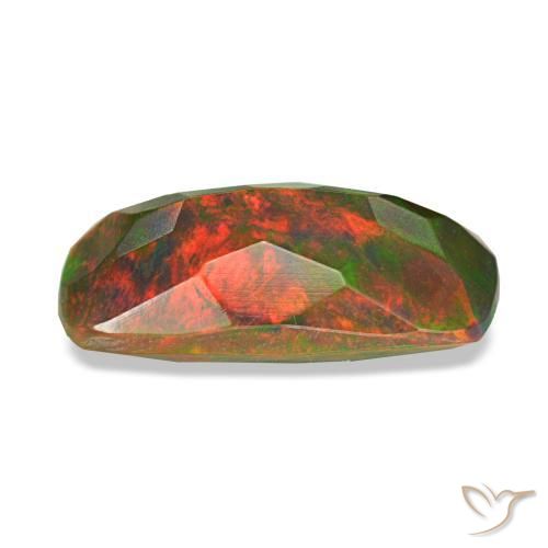 Opale nero naturale multicolore da 1,62 ct, taglio a cuscino, opaco