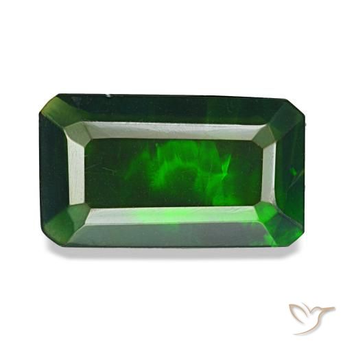 2.18ct multicolore opale nero, taglio smeraldo, traslucido