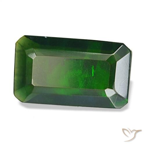 Opale nero naturale multicolore da 2,18 ct, taglio smeraldo, traslucido