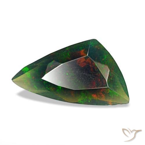 Opale nero naturale multicolore da 1,16 ct, forma fantasia, traslucido