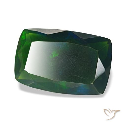 Opale nero naturale multicolore da 2,44 ct, taglio a cuscino, traslucido