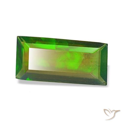 Opale nero naturale multicolore da 1,33 ct, baguette, traslucido