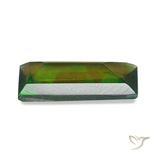 Opale nero naturale multicolore da 1,33 ct, baguette, traslucido