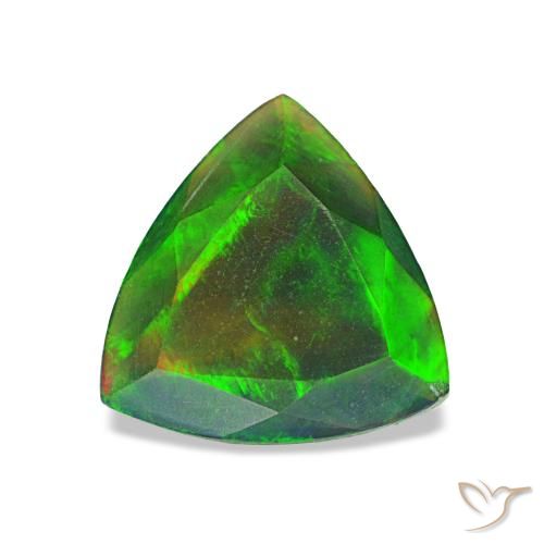 0.54ct multicolore opale nero, trillion, traslucido