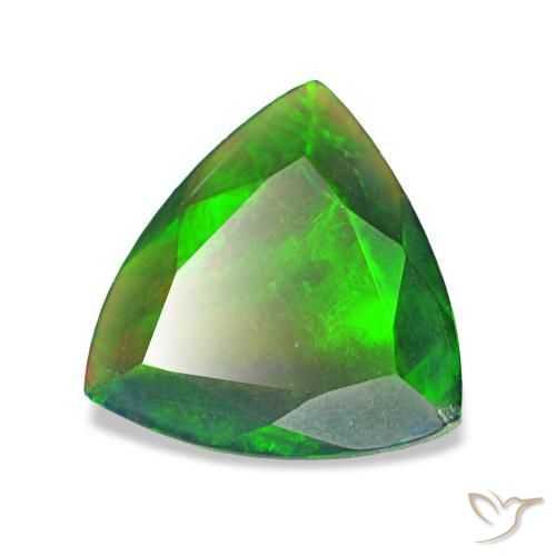 Opale nero naturale multicolore da 0,54 ct, trillion, traslucido