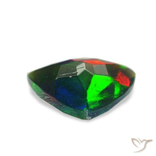 Opale nero naturale multicolore da 0,54 ct, trillion, traslucido