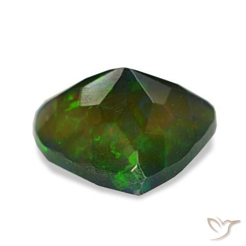 Opale nero naturale multicolore da 1,90 ct, trillion, traslucido