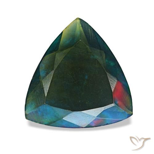 1.56ct multicolore opale nero, trillion, traslucido
