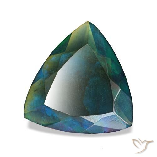 Opale nero naturale multicolore da 1,56 ct, trillion, traslucido
