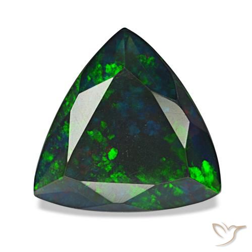 Opale nero naturale multicolore da 2,11 ct, trillion, traslucido