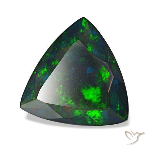 Opale nero naturale multicolore da 2,11 ct, trillion, traslucido