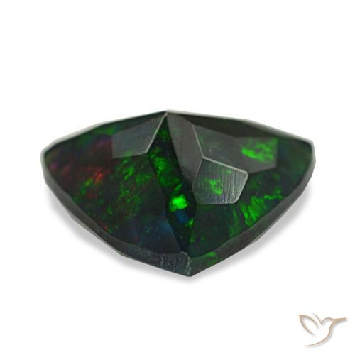 Opale nero naturale multicolore da 2,11 ct, trillion, traslucido