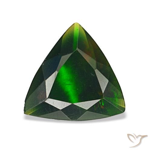 Opale nero naturale multicolore da 0,85 ct, trillion, opaco