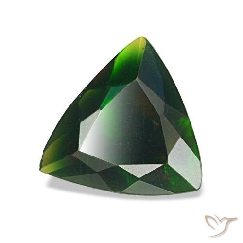 Opale nero naturale multicolore da 0,85 ct, trillion, opaco