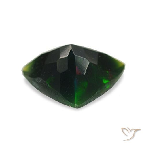 Opale nero naturale multicolore da 0,85 ct, trillion, opaco
