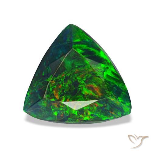 Opale nero naturale multicolore da 1,20 ct, trillion, opaco