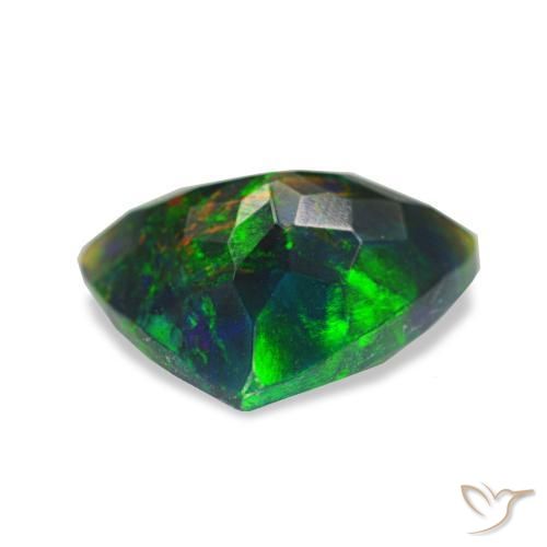 Opale nero naturale multicolore da 1,20 ct, trillion, opaco