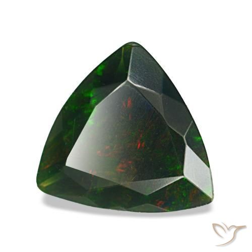 Opale nero naturale multicolore da 1,19 ct, trillion, opaco