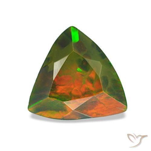 Opale nero naturale multicolore da 0,85 ct, trillion, opaco