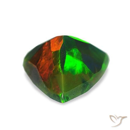 Opale nero naturale multicolore da 0,85 ct, trillion, opaco