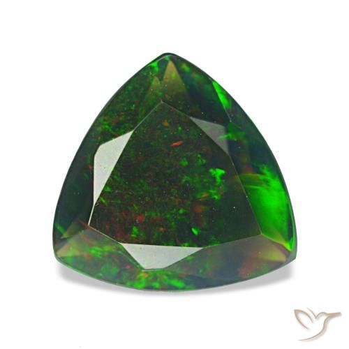 Opale nero naturale multicolore da 1,38 ct, trillion, opaco