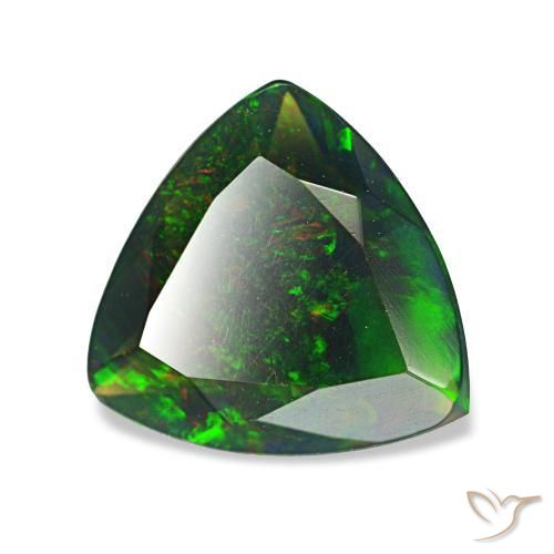 Opale nero naturale multicolore da 1,38 ct, trillion, opaco