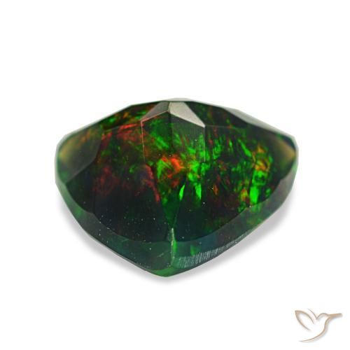 Opale nero naturale multicolore da 1,38 ct, trillion, opaco